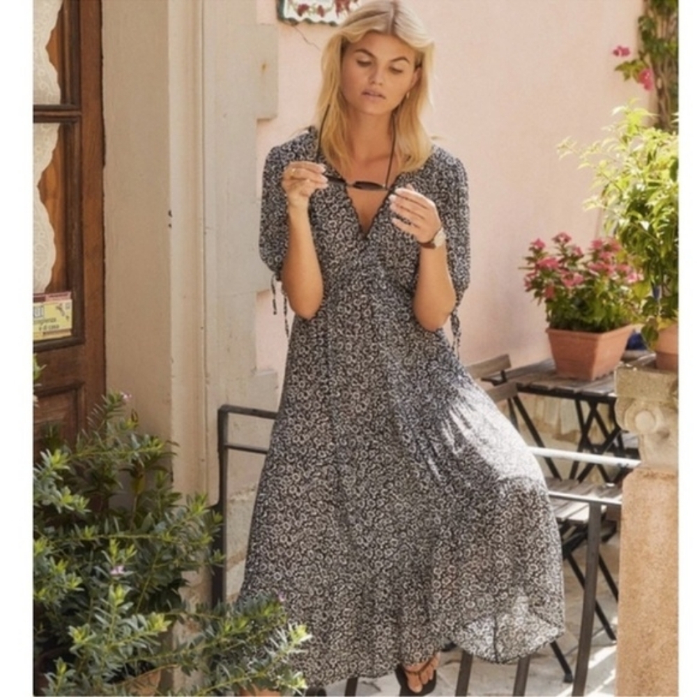 AUGUSTE The Label Marlowe Rye Midi Dress Charcoal  US 8